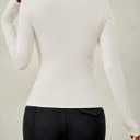 ZESICA Women's Long Sleeve Tops Mock Neck Ruched Tight Shirts 2026 Spring Trendy Outfits (White, XL)