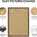Hongkee 14x20 Picture Frame, Rustic Brown Wood Style - Display Posters 12 x 18 with Mat or 14x20 without Mat, Wall Mounting Horizontal and Vertical, 1 Pack