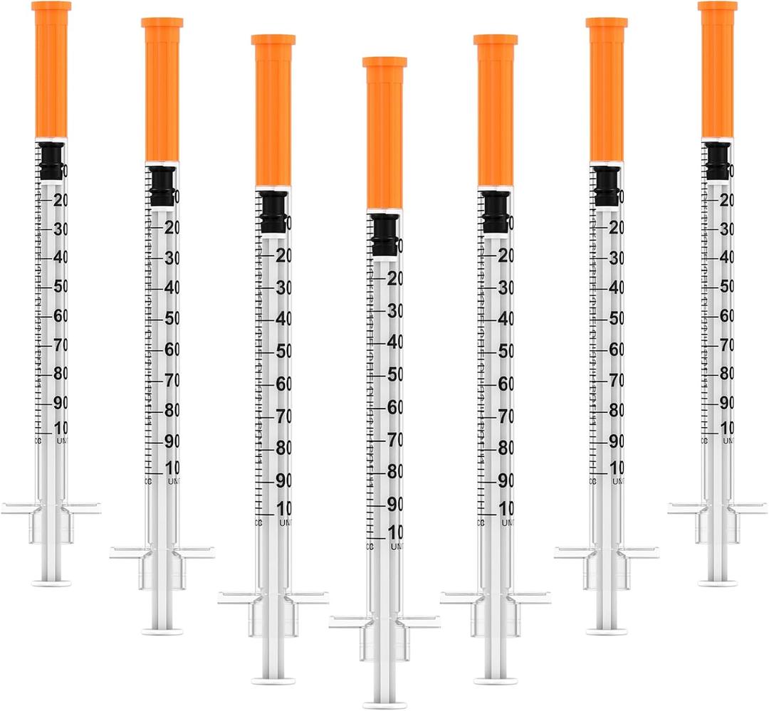 1ml/cc U-100 Disposable Syringes with Needle  30G 5/16" (8mm), Individually Wrapped 30 Pcs