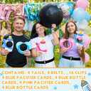 Hiboom Baby Shower Tail Game, 4 Pack Inflatable Funny Tails with Belt, Score Cards with Stand Clips for Family Party Game Supplies Favor Gifts for Summer Birthday Wedding Baby Shower Party