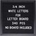 Pre-Cut 3/4 Inch White Letters for Felt Letter Board,340pcs plastic letters including Characters,Numbers,Symbols&Emoji for Message Board - (No Board Included)