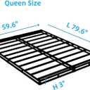 NHODIR Queen Box Spring 3 Inch Heavy Duty Box Spring Mattress Foundation, Metal Bed Base with Fabric Cover, Noise Free Easy Assembly