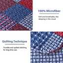 Ycosy Plaid Quilt Set Twin Size Country Patchwork Bedding Set Lightweight Reversible Bedspread Coverlet Set Red Blue Pliad Quilts Soft Home Collections with 2 Pillow Shams