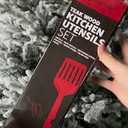 PriorityChef Premium Teak Wooden Spoons for Cooking, Non-Stick Safe and Heat Resistant 6pc Wooden Utensil Set with Hanging Hooks, Wood Cooking Utensils