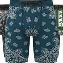 PSD Underwear Mens Boxer Briefs - Bandana Mix 3 Pack, 7 Inch Inseam, Moisture-Wicking, 4-Way Stretch, Boxer Briefs for Men, Size S