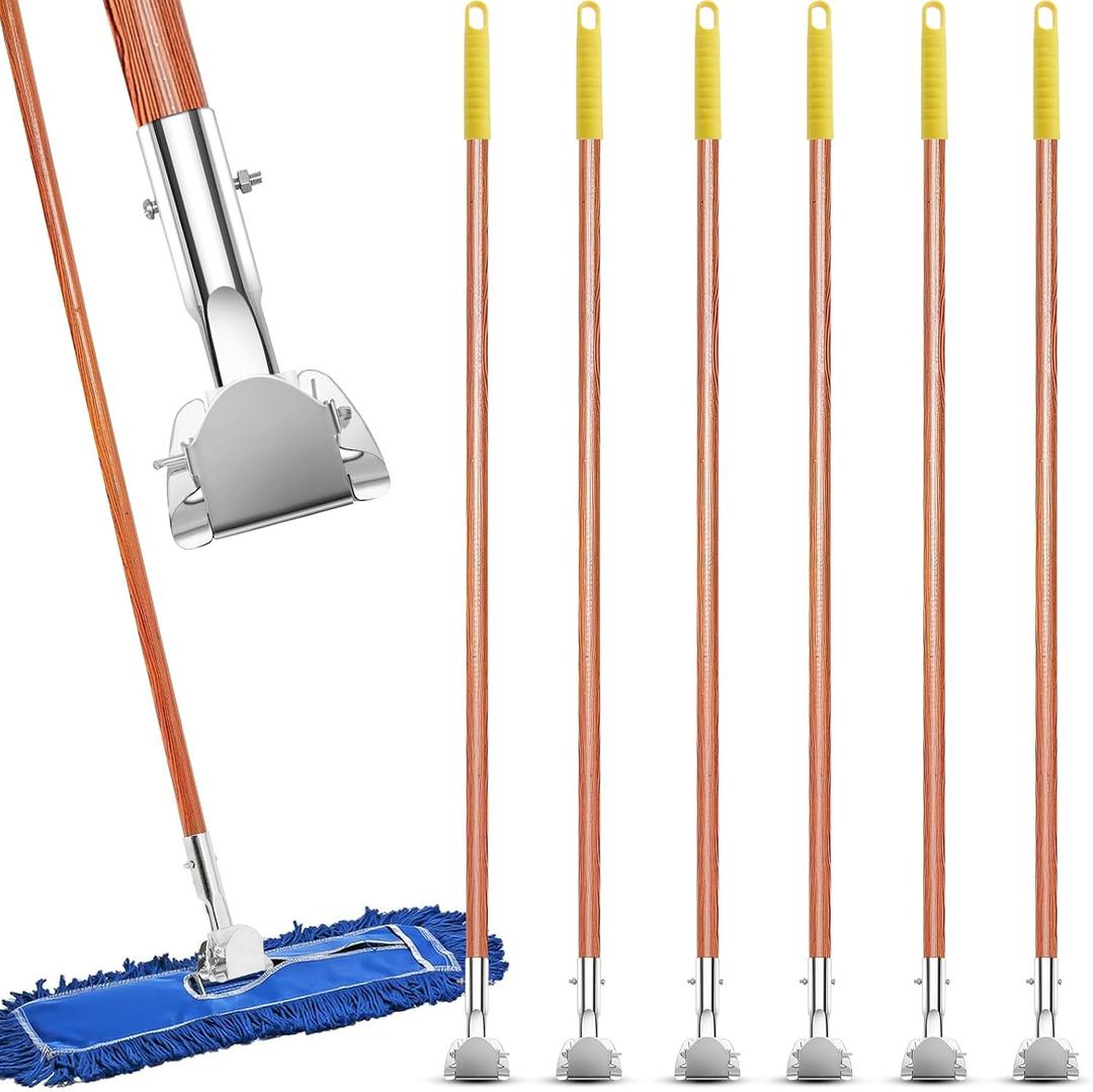 Sliner 6 Pcs Clip on Dust Mop Handle 53 Inch