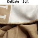 Fcteap h Blanket Soft Throw Blanket Faux Fleece Cashmere Plaid Warm Shawl Thick Knitted Plush Cozy Comfy for Women Throw Blanket for Sofa Couch Bed Queen King Size 55x66 in (Khaki)