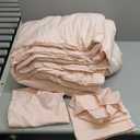 Comforter Set, Premium Cotton Bedding with Matching Shams, Includes Bonus Decorative Pillow Covers, Pink, 79×90"