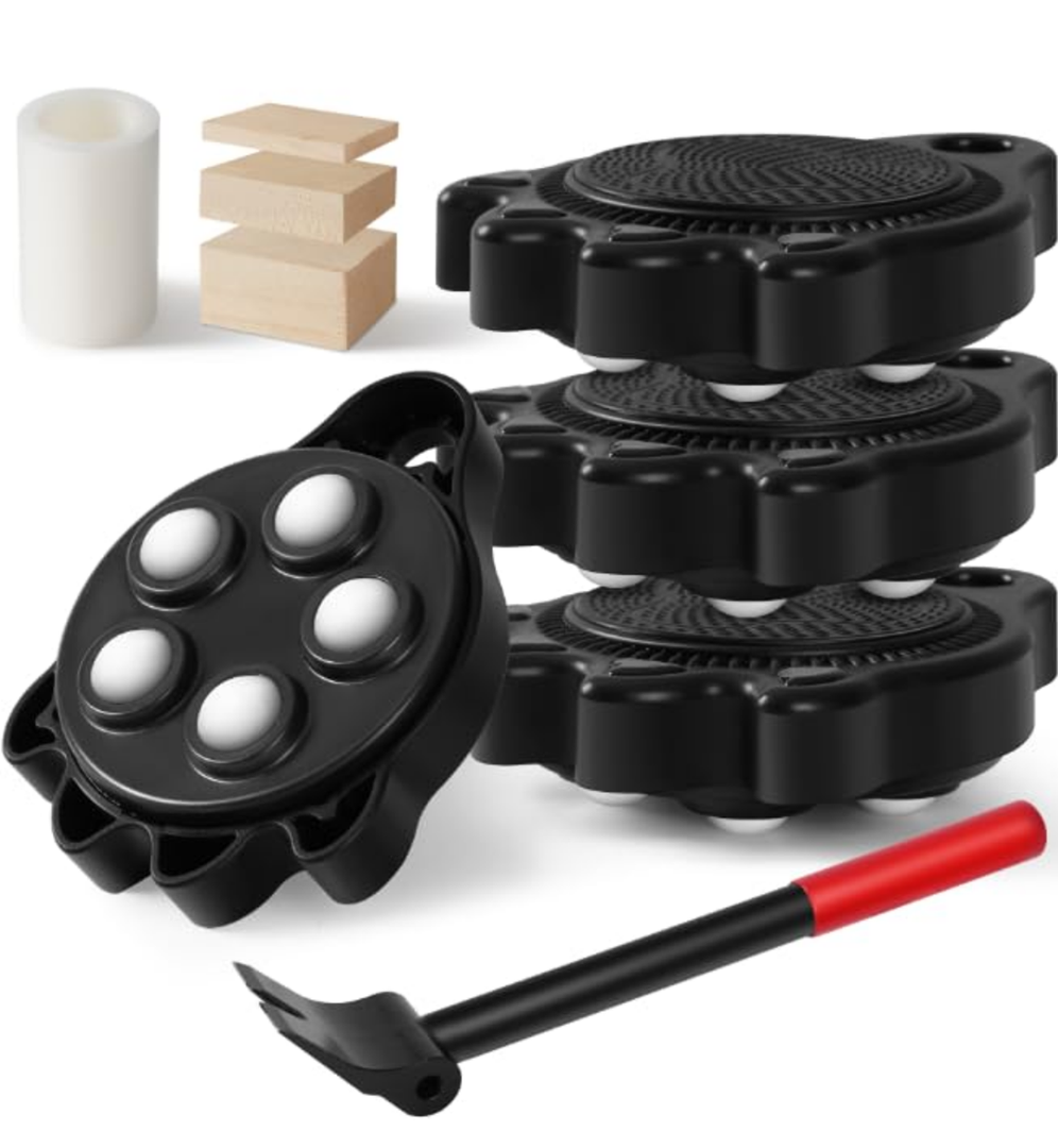 Furniture Lifters for Heavy Furniture - 360°Rotating Furniture Rollers Can Hold Up to 700 Pounds, Piano Appliances DollySelf-Adjusting Base