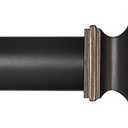 Ivilon Window Treatment Curtain Rod - Square Finials, 1 1/8 in Rod, 28 to 48 Inch, Antique Black