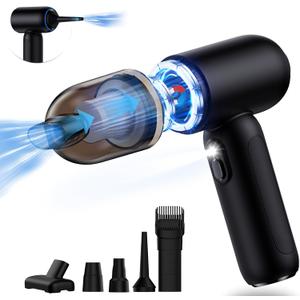Handheld Car Vacuum Cleaner Cordless, 21000PA High Power Car Vacuum Cleaner & Air Duster/Blower, Portable Vacuum with Magnetic Dust Collection Bin, LED Light, 2 Gear Hand Held Vacuum for PC