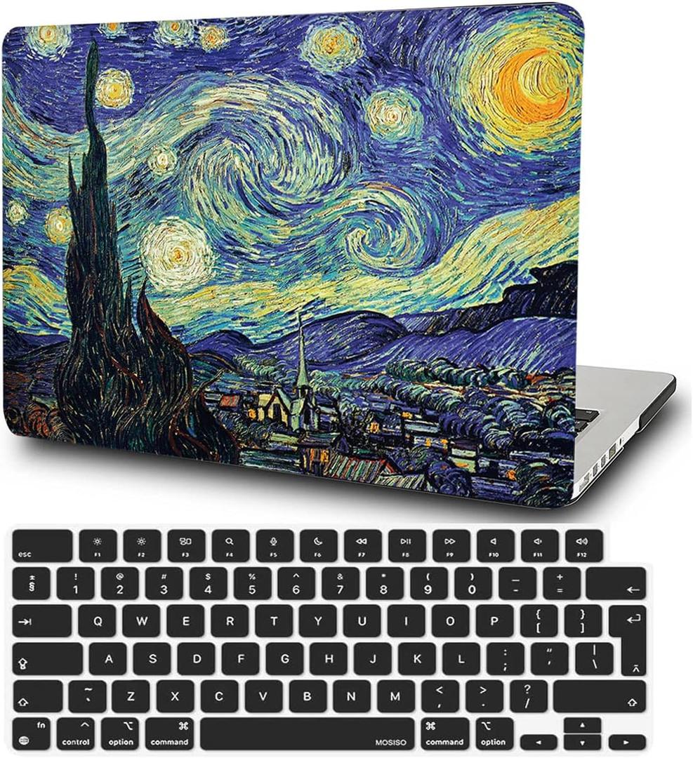 Case Compatible with MacBook Pro 15 inch 2019 2018 2017 2016 Release A1990 A1707 with Touch Bar, Protective Plastic Hard Shell Case & Keyboard Cover for MacBook Pro 15.4",Starry Night