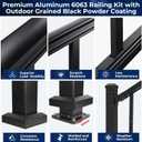 Egadis 2.56 in. x 2.56 in. x 39 in. Porch and Deck Railing Post with Screws, Aluminum Railing Post, Textured Outdoor AAMA 2604 Powder-Coat Finish Stair Post for Decks, Porches & Balconies (1 Post)