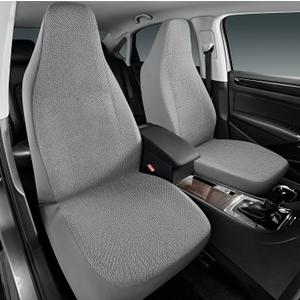 Road Comforts Car Seat Covers for Front Seat, High Back Heavy Duty Breathable Flax Seat Protector, Airbag, Not Seat Belt Compatible, Washable Seat Cover Fits for Most Cars, Trucks, SUVs, Vans (gray)