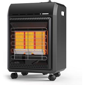 Propane Heater 6000 to 18000 BTU 3 Setting Tank Heater with Regulator,Cordless Portable Propane Heaters for Garages, Yards and Camping Use
