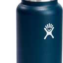 Hydro Flask Water Bottle - Insulated Stainless Steel - Wide Mouth Flex Lid, Non Spill, Leakproof and Refillable in 32 Oz Indigo Blue
