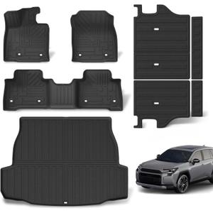All Weather Floor Mats & Cargo Liner Set for Toyota RAV4 Hybrid 2026(Not for Limited with Subwoofer), TPE Custom Fit Floor Liners with Cargo Mat & Backrest Cover, Full Coverage Interior Protection