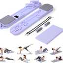 Pilates Board, Portable 7-in-1 Multifunctional Pilates Reformer Equipment with Timer, Anti-Slip and Quiet Design Pilates Reformers for Home Workout, Core Exercise for Women (Purple)