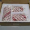 Baquler 3 Pcs Christmas Flameless Pillar Candles LED Candy Cane Peppermint Stripe Red and White Glitter Battery Operated Candles for Xmas Holiday Centerpiece Home Party Decor