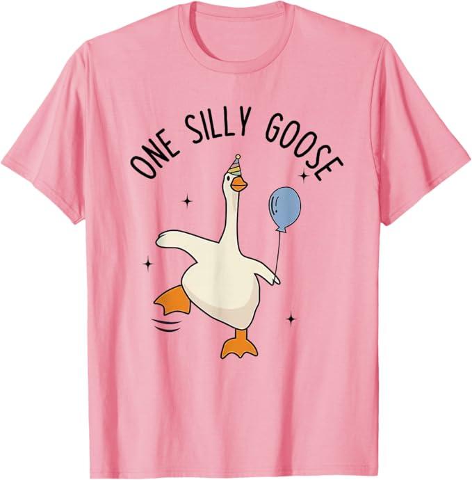 One Silly Goose Funny 1st First Birthday Boy 1 Year Old T-Shirt