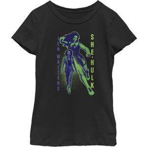 Marvel Girl's She-Hulk Walters Lock Up T-Shirt (Black), XS