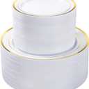200PCS Gold Plastic Plate, Disposable Party Plates