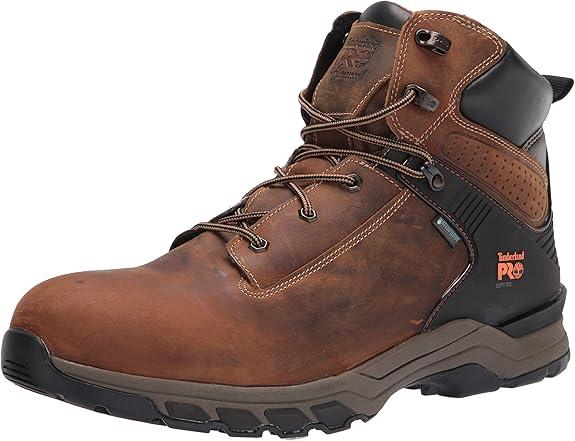 Timberland PRO mens Hypercharge 6" Soft-toe Waterproof Industrial Work Boot (9.5 Wide, Brown Distressed Full-grain)