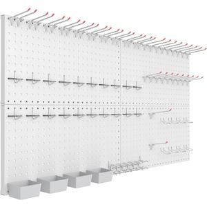 TORACK Garage Tools Organizer Boards Kit with Hooks, Grey