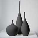 Relexome Black Ceramic Vase Modern Boho Wabi-Sabi Flower Vase Set of 3 Decorative Aesthetic Vases for Centerpieces Matte Minimalist Vases for Living Room Table Shelf Home Decor Gift