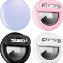 Air Tags-4 Pack Apples Holder Kids Hidden Case for Apple AirTag Holder Tracker with Safety Pin, Anti-Lost for Kids, Baby, Elderly, Luggage, Shoe, Clothes, Backpack - Black White Pink Purple