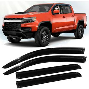 Window Rain Guards Fit for 2015-2022 Chevy Colorado/GMC Canyon Crew Cab | Out-Channel Durable Tape-On Wind Deflectors Window Visors for Chevrole Trucks Accessories