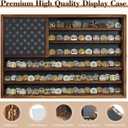 Challenge Coin Display Case, 27.6" x 18.3" Lockable Coin Holder Black Back