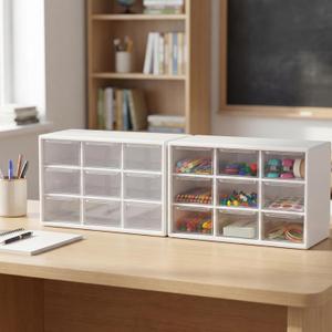 SiliFine 2 Pcs Small Teacher Toolbox Organizer for Classroom Organization for Teachers Desk Organizer with Drawers Clear Teacher Storage Box for Back to School Classroom Teachers Supplies Storage
