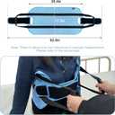 Transfer Sling Padded Gait Belt, Breathable Oxford Non-Slip Lift Aid with Handles&Fixing Belt, Lightweight Mobility Support for Elderly Disabled Bedridden, Bed Wheelchair Car Transfer