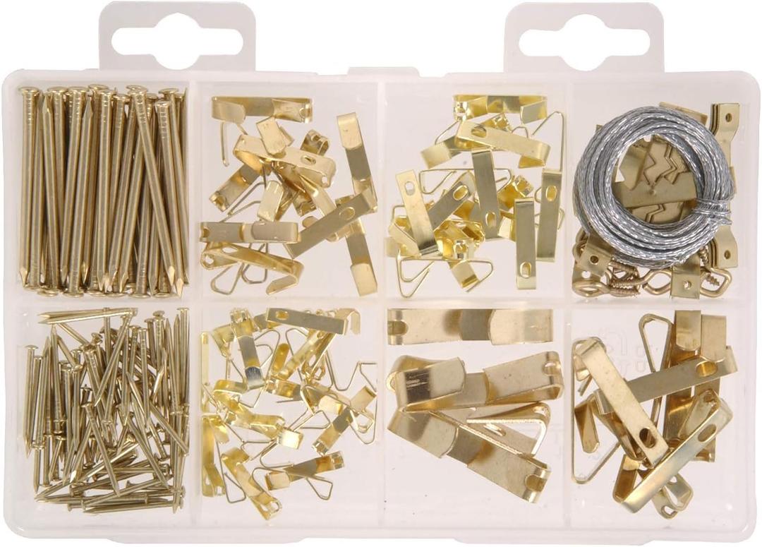 Hillman 130251 Medium Picture Hanger Assortment Kit (Brass)
