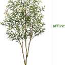 Artificial Olive Tree 6FT - Tall Faux Olive Trees Indoor with Planter&Cotton Basket, Large Fake Olive Plants Realistic Branches Natural Wood Trunk and Fruits for Home House Office Decor
