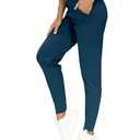 THE GYM PEOPLE Women's Joggers Pants Lightweight Athletic Leggings Tapered Lounge Pants for Workout, Yoga, Running Dark Blue Green XS