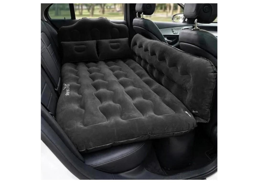 Car Air Mattress Bed: Inflatable Back Seat Air Mattress for Car, Thick Camping Sleeping Pads with 2 Pillows & Air Pumps, Fits Sedan/Truck/SUV, Black