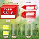 9 Pcs Yard Sale Signs with Stakes, Corrugated Arrow Yard Sign, Double-Sided Yard Sale Sign with 12 Directional Arrow Stickers for Yard