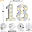 Pooqla 18th Birthday Decorations for Girls Boys, Light Up Number 18 for Party Table Decorations, 18th Birthday Gift for Her Him, Backdrop Wall Decor for 18th Wedding Anniversary Decoration