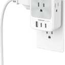 Multi Plug Wall Outlet Splitter, TESSAN Surge Protector 4 Outlet Extender with 3 USB Charger Blocks(2 USB C), 3-Sided Multiple Plug Expander for Home Office Dorm Room School Essentials (Grey)