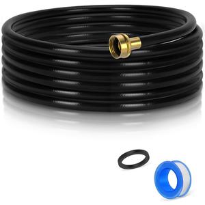 20FT Dehumidifier Drain Hose with 3/4 Inch FHT Connector, featuring Rust-Resistant Brass Fittings for Leak-Proof Connection, Perfectly Compatible with Most Dehumidifier Brands(7 Length Options) (Black)