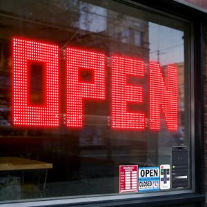 50"x17" Large LED Open Sign with Remote and Bluetooth App, Super Bright Open Signs for Business, Dimmable Big Open Sign for Storefront Window Bar Salon Cafes Retail Shops Red