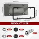 2PCS Clear License Plate Covers and Frames, Personalized License Plate Frame with Screws Screw Caps Washers, Rust-Proof Auto LicensePlate Holder, Universal License Protector for Standard US Plates