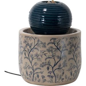 Foreside Home and Garden Multicolor Chinoiserie Ceramic Indoor Water Fountain with Pump