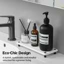 Razborci 2 Pack Fast Drying Water Absorbing Diatomite Stone Mat Tray for Kitchen & Bathroom Counter - Instant Dry Sink Caddy Organizer - Vanity Holder for Soap and Sponge White 10" x 4"