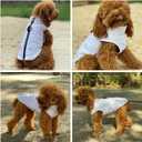 Winter Vest With Cotton Lining, Waterproof Ultra Warm Coat, Windproof Zippered Jacket, Breathable Soft for Small Medium Large Dogs, White XL