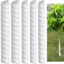 Watayo 6 Pcs Tree Trunk Protector- 2 Size Tree Wraps to Protect Bark- Plastic Spiral Tree Guard- Tree Bark Protector Tube Wraps to Protect Saplings Plants from Deer Rabbit Cats Rodents Mowers