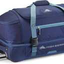 High Sierra Fairlead Portable 28 Inch Polyester Drop Bottom Wheeled Rolling Duffel Travel Bag with Recessed Telescoping Handle, Graphite Blue