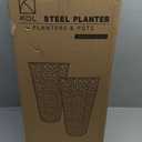 Worth Garden 2-Pack 25" H. Metal Planter with 2X Inside Pots - Hand-Hammered Texture Tall Cone Plant Pots - Large Handcrafted Black Flower Pot for Indoor Outdoor, Deck, Patio, Front Porch (Bronze) (25" Height)